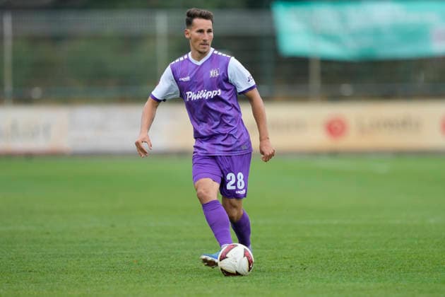 August 18, 2026, Getränke Hoffmann Stadium, Spelle, GER, 2nd Division and Oberliga Friendly Match: SC Spelle Venhaus vs. VfL Osnabrück, Konrad Faber, VfL Osnabrück, 28. DFL regulations prohibit any use of photographs as image sequences and or quasi-video. Spelle, Lower Saxony, Getränke Hoffmann Stadium