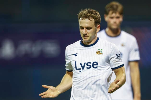 Champions League Qualifying, Playoff: Dinamo Zagreb vs. Viking Zagreb, August 18, 2026. Viking s Peter Christiansen celebrates his 2-1 goal during the Champions League qualifying playoff match between Dinamo Zagreb and Viking at Maksimir Stadium. Photo: Nikola Krstic, NTB. EDITORIAL USE ONLY. RESTRICTED USE FOR BETTING COMPANIES.  Copyright: xNTBx