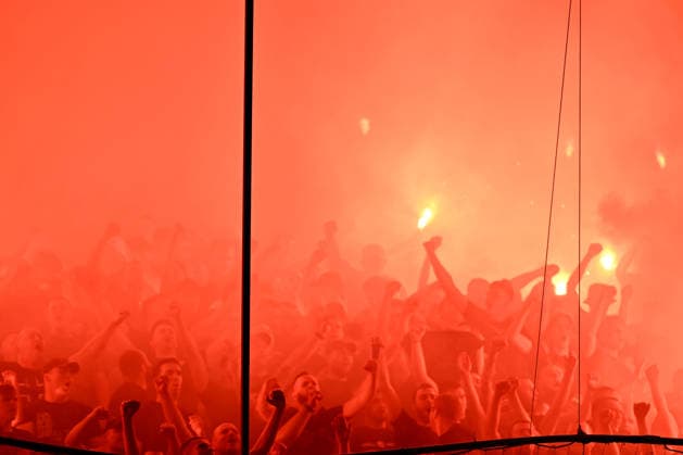 ZAGREB; CROATIA - AUGUST 18: Dinamo fans before the UEFA Champions League Play-Off first match between Dinamo Zagreb (CRO) and Viking (NOR) at Stadion Maksimir, Zagreb on August 18, 2026 in Zagreb, Croatia. (Photo by Igor Kupljenik Sports Press Photo). Copyright: xIgorxKupljenikx xSPPx Sportspressphoto_SPR210576