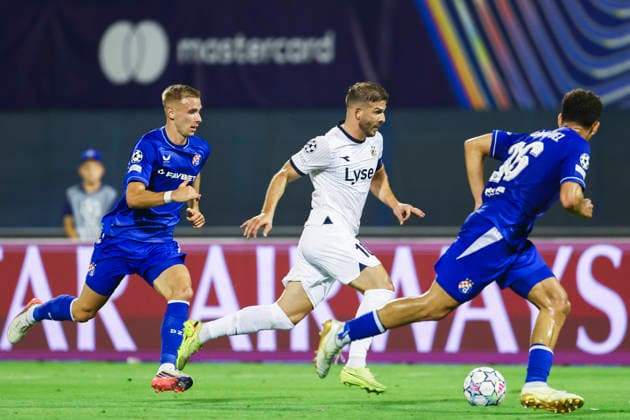 Champions League Qualification, playoff Dinamo Zagreb vs. Viking Zagreb 20260818 Dinamo Zagreb s Mislav Orsic and Viking s Henrik Heggheim during the Champions League qualifying playoff match between Dinamo Zagreb and Viking at Maksimir Stadium Photo Nikola Krstic NTB Zagreb Croatia EDITORIAL USE ONLY RESTRICTED USE BY BETTING COMPANIES  Copyright: xNikolaxKrsticx xNTBx