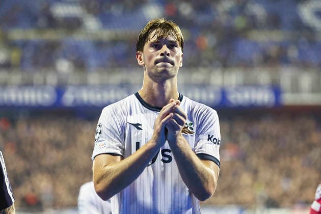 Champions League Qualifying, Playoff: Dinamo Zagreb vs. Viking Zagreb, August 18, 2026. Henrik Falchener of Viking after the Champions League qualifying playoff match between Dinamo Zagreb and Viking at Maksimir Stadium. Photo by Nikola Krstic, NTB, Zagreb, Croatia. EDITORIAL USE ONLY. RESTRICTED USE FOR BETTING COMPANIESIES  Copyright: xNikolaxKrsticx xNTBx