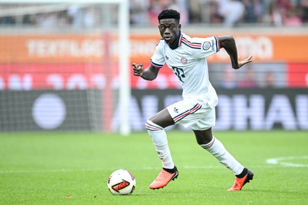 Bara Ndiaye of FC Bayern Munich controls the ball during the preseason friendly match between 1. FC Heidenheim and FC Bayern Munich at the Voith Arena on August 18, 2026, in Heidenheim, Germany. Photo by Harry Langer, DeFodi Images
