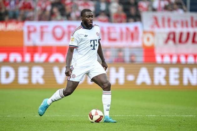 Dayot Upamecano of FC Bayern Munich controls the ball during the preseason friendly match between 1. FC Heidenheim and FC Bayern Munich at the Voith Arena on August 18, 2026, in Heidenheim, Germany. Photo by Harry Langer, DeFodi Images