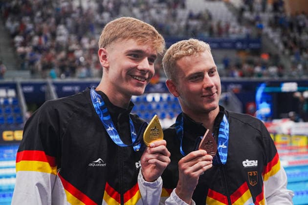 15 Aout European Aquatics Championships Paris 2026 Finales LiebMann Johannes and Klemet Olivier of Germany During Podium 1500 M Freestyle Men at the European Swimming Championships at the Greater Paris Metropolis Olympic Aquatics Centre in Paris (France) on August 15, 2026.Credit Laurent Lairys Podium 50 M Freestyle Women at the European Swimming Championships at the Greater Paris Metropolis Olympic Aquatics Centre in Paris (France) on August 12, 2026.Credit Laurent Lairys Podium 50 M Freestyle Women at the European Swimming Championships at the Greater Paris Metropolis Olympic Aquatics Centre in Paris (France) on August 15, 2026.Credit Laurent Lairys During Finale 4000 M Freestyle Men at the European Swimming Championships at the Greater Paris Metropolis Olympic Aquatics Centre in Paris (France) on August 16 2026.Credit Laurent Lairys parisFrance  Copyright: xLaurentxLairysx