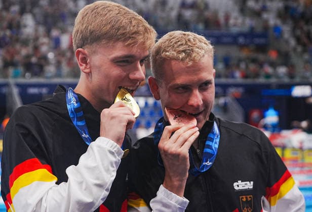 15 Aout European Aquatics Championships Paris 2026 Finales LiebMann Johannes and Klemet Olivier of Germany During Podium 1500 M Freestyle Men at the European Swimming Championships at the Greater Paris Metropolis Olympic Aquatics Centre in Paris (France) on August 15, 2026.Credit Laurent Lairys Podium 50 M Freestyle Women at the European Swimming Championships at the Greater Paris Metropolis Olympic Aquatics Centre in Paris (France) on August 12, 2026.Credit Laurent Lairys Podium 50 M Freestyle Women at the European Swimming Championships at the Greater Paris Metropolis Olympic Aquatics Centre in Paris (France) on August 15, 2026.Credit Laurent Lairys During Finale 4000 M Freestyle Men at the European Swimming Championships at the Greater Paris Metropolis Olympic Aquatics Centre in Paris (France) on August 16 2026.Credit Laurent Lairys parisFrance  Copyright: xLaurentxLairysx