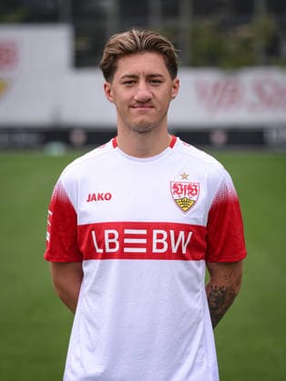 SOCCER: BUNDESLIGA 1, 2026–2027 SEASON, August 18, 2026: Photo shoot at VfB Stuttgart’s training facility with Angelo Stiller