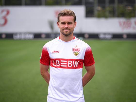 SOCCER: BUNDESLIGA 1, 2026–2027 SEASON, AUGUST 18, 2026: Photo shoot at VfB Stuttgart s training facility with Maximilian Mittelstaedt
