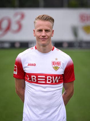 SOCCER: BUNDESLIGA 1, 2026–2027 SEASON, August 18, 2026: Photo shoot at VfB Stuttgart’s training facility with Chris Fuehrich