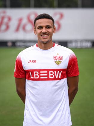 SOCCER: BUNDESLIGA 1, 2026–2027 SEASON, August 18, 2026: Photo shoot at VfB Stuttgart’s training facility with Luca Jaquez