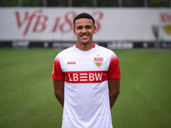 SOCCER: BUNDESLIGA 1, 2026–2027 SEASON, August 18, 2026: Photo shoot at VfB Stuttgart’s training facility with Luca Jaquez