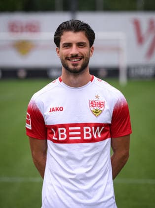 SOCCER: BUNDESLIGA 1, 2026–2027 SEASON, August 18, 2026: Photo shoot at VfB Stuttgart’s training facility with Leonidas Stergiou