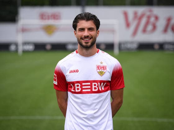 SOCCER: BUNDESLIGA 1, 2026–2027 SEASON, August 18, 2026: Photo shoot at VfB Stuttgart’s training facility with Leonidas Stergiou