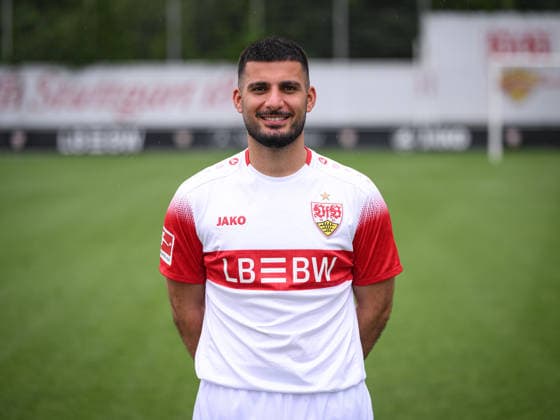 SOCCER: BUNDESLIGA 1, 2026–2027 SEASON, August 18, 2026: Photo shoot at VfB Stuttgart’s training facility with Deniz Undav