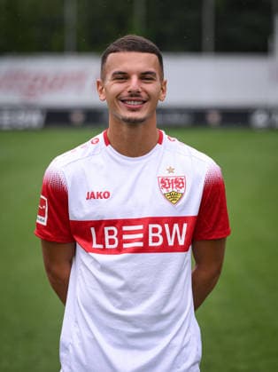 SOCCER: BUNDESLIGA 1, 2026–2027 SEASON, August 18, 2026: Photo shoot at VfB Stuttgart’s training facility with Badredine Bouanani