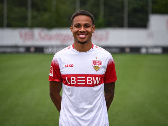 SOCCER: BUNDESLIGA 1, 2026–2027 SEASON, AUGUST 18, 2026: Photo shoot at VfB Stuttgart’s training facility with Nikolas Nartey