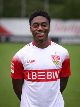 SOCCER: BUNDESLIGA 1, 2026–2027 SEASON, August 18, 2026: Photo shoot at VfB Stuttgart’s training facility with Justin Diehl