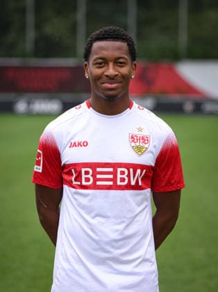 SOCCER: BUNDESLIGA 1, 2026–2027 SEASON, August 18, 2026: Photo shoot at VfB Stuttgart’s training facility with Jarzinho Malanga