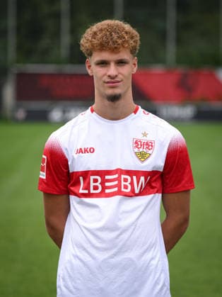 SOCCER 1ST BUNDESLIGA 2026–2027 SEASON August 18, 2026: Photo shoot with Lazar Jovanovic at VfB Stuttgart s training facility