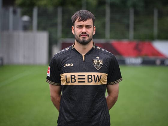 SOCCER: BUNDESLIGA 1, 2026–2027 SEASON, AUGUST 18, 2026: Photo shoot at VfB Stuttgart s training facility with goalkeeper Stefan Drljaca