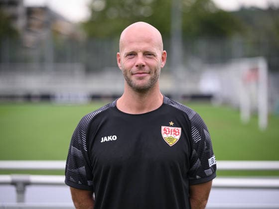 SOCCER: BUNDESLIGA 1, 2026–2027 SEASON, August 18, 2026: Photo shoot at VfB Stuttgart’s training facility with assistant coach Philip Kipp