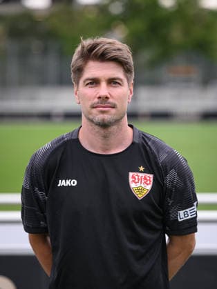 SOCCER: BUNDESLIGA 1, 2026–2027 SEASON, August 18, 2026: Photo session at VfB Stuttgart s training facility with assistant coach David Krecidlo