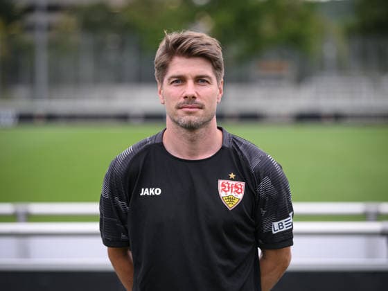SOCCER: BUNDESLIGA 1, 2026–2027 SEASON, August 18, 2026: Photo session at VfB Stuttgart s training facility with assistant coach David Krecidlo