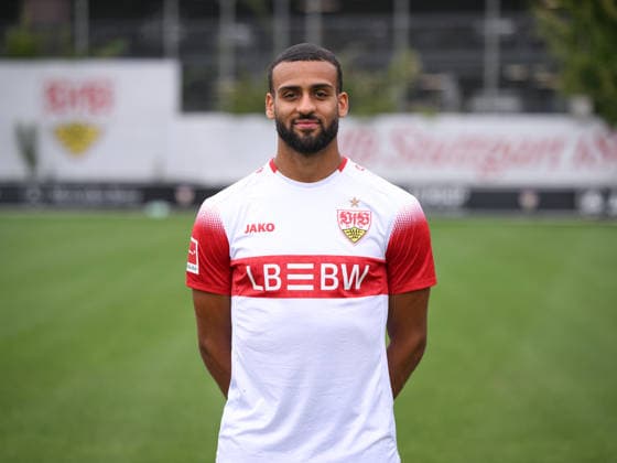SOCCER: BUNDESLIGA 1, 2026–2027 SEASON, AUGUST 18, 2026: Photo shoot at VfB Stuttgart’s training facility with Josha Vagnoman
