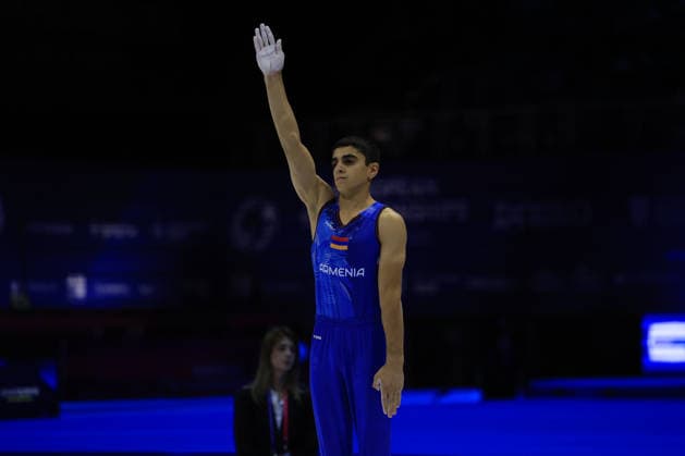Zagreb, 21.08.2026. - 37TH EUROPEAN MEN™S ARTISTIC GYMNASTICS, Men s Artistic Gymnastics, Apparatus Final, Floor exercise, SENIORS. 503 MANUKYAN Hamlet (ARM) Men s Artistic Gymnastics Apparatus Final , Pommel horse, Individual SENIORS.  2S6A8011