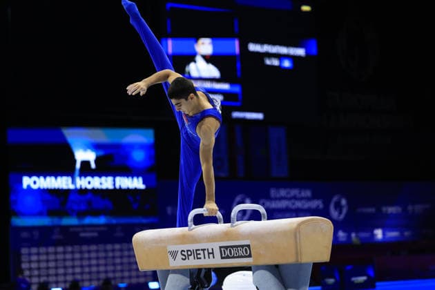Zagreb, 21.08.2026. - 37TH EUROPEAN MEN™S ARTISTIC GYMNASTICS, Men s Artistic Gymnastics, Apparatus Final, Floor exercise, SENIORS. 503 MANUKYAN Hamlet (ARM) Men s Artistic Gymnastics Apparatus Final , Pommel horse, Individual SENIORS.  2S6A8027