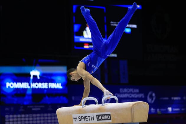 Zagreb, 21.08.2026. - 37TH EUROPEAN MEN™S ARTISTIC GYMNASTICS, Men s Artistic Gymnastics, Apparatus Final, Floor exercise, SENIORS. 503 MANUKYAN Hamlet (ARM) Men s Artistic Gymnastics Apparatus Final , Pommel horse, Individual SENIORS.  2S6A8058