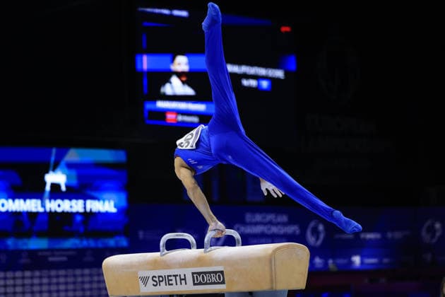 Zagreb, 21.08.2026. - 37TH EUROPEAN MEN™S ARTISTIC GYMNASTICS, Men s Artistic Gymnastics, Apparatus Final, Floor exercise, SENIORS. 503 MANUKYAN Hamlet (ARM) Men s Artistic Gymnastics Apparatus Final , Pommel horse, Individual SENIORS.  2S6A8071