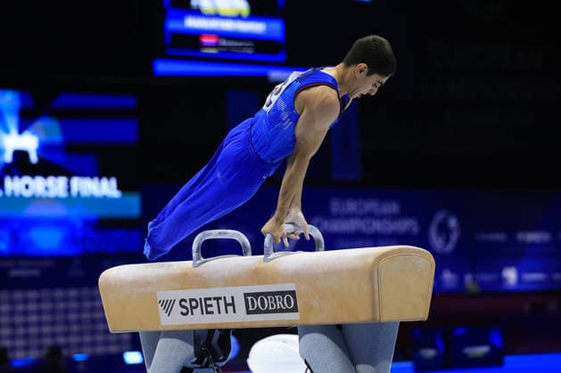 Zagreb, 21.08.2026. - 37TH EUROPEAN MEN™S ARTISTIC GYMNASTICS, Men s Artistic Gymnastics, Apparatus Final, Floor exercise, SENIORS. 503 MANUKYAN Hamlet (ARM) Men s Artistic Gymnastics Apparatus Final , Pommel horse, Individual SENIORS.  2S6A8095