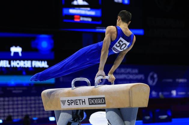 Zagreb, 21.08.2026. - 37TH EUROPEAN MEN™S ARTISTIC GYMNASTICS, Men s Artistic Gymnastics, Apparatus Final, Floor exercise, SENIORS. 503 MANUKYAN Hamlet (ARM) Men s Artistic Gymnastics Apparatus Final , Pommel horse, Individual SENIORS.  2S6A8154