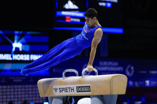 Zagreb, 21.08.2026. - 37TH EUROPEAN MEN™S ARTISTIC GYMNASTICS, Men s Artistic Gymnastics, Apparatus Final, Floor exercise, SENIORS. 503 MANUKYAN Hamlet (ARM) Men s Artistic Gymnastics Apparatus Final , Pommel horse, Individual SENIORS.  2S6A8274