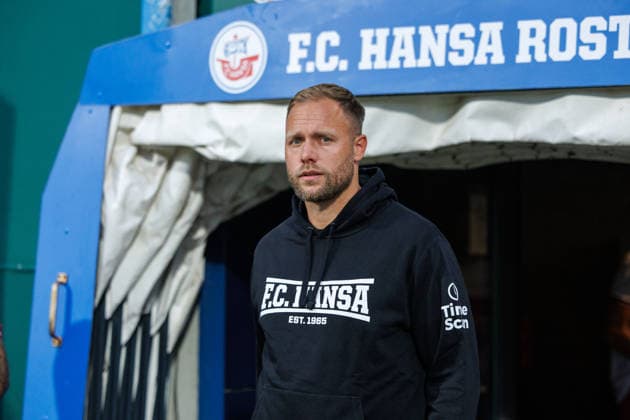 Coach Daniel Brinkmann, Rostock, GER; FC Hansa Rostock vs. VfB Stuttgart; Soccer; Men; DFB Cup; First Round; 2026–2027 Season; August 21, 2026; Rostock Ostseestadion, Mecklenburg-Western Pomerania, Germany