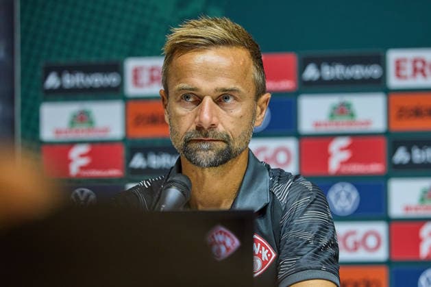 Michael Schiele, FC Würzburger Kickers, Head Coach, at the postgame press conference in Germany, Würzburger Kickers vs. 1. FC Köln, soccer, men s, DFB Cup, 1st Round, 2026–2027 Season, August 24, 2026 DFL; DFB regulations prohibit any use of photographs as image sequences and or quasi-video GER, Würzburger Kickers vs. 1. FC Köln, Soccer, Men’s, DFB Cup, 1st Round, 2026–2027 season, August 24, 2026, Würzburg Copyright: xEibner-Pressefotox EP_ODS