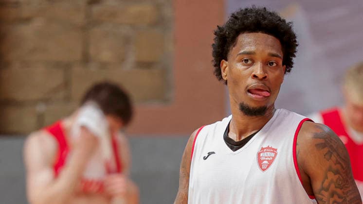 Pictured: Eddie Colbert III of the Würzburg Baskets, August 27, 2026, media training session for the Fitness First Würzburg Baskets 2026-27, Germany, Würzburg, training center, Copyright: HMBxMedia xJulienxBecker