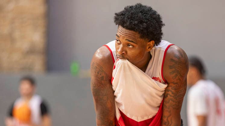 Pictured: Eddie Colbert III of the Würzburg Baskets, August 27, 2026, media training session for the Fitness First Würzburg Baskets 2026–27, Germany, Würzburg, training center, Copyright: HMBxMedia xJulienxBecker