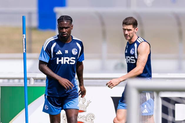 August 27, 2026, Soccer, FC Schalke 04 training session featuring Junior Dina Ebimbe (FC Schalke 04) and Robin Gosens (FC Schalke 04), Gelsenkirchen, FC Schalke 04 training facility, North Rhine-Westphalia, Germany, xRHR, PHOTO YYx Copyright: RHR-FOTOx RHR-FOTO YY