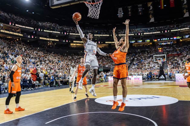 Basketball Cologne, August 27, 2026, World Cup Qualifier: Germany (GER) vs. Netherlands (NED), Dennis Schröder, Schröder, Germany, No. 17, Schröder, Schroder