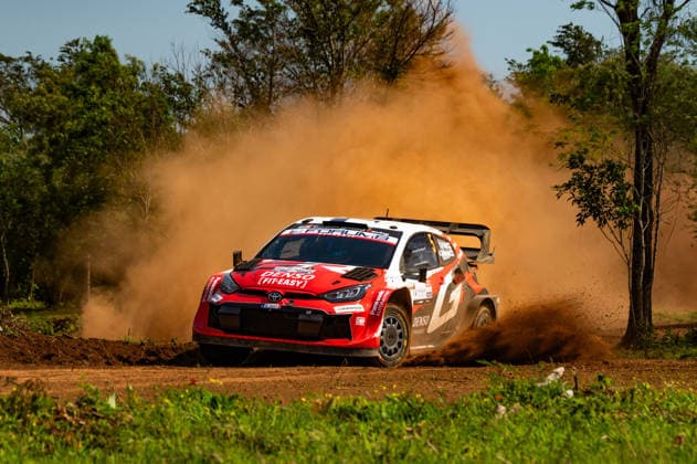 IPA87854950 - Driver Sami Pajari and co-driver Marko Salminen of the Toyota Gazoo Racing WRT team, driving a Toyota GR Yaris Rally1, took part in the shakedown during the 2026 FIA World Rally Championship WRC, Motorsport Rallye, WM Ueno Rally of Paraguay on August 27 in Encarnación, Paraguay. Copyright: xLucaxBarsali IPAxSportx xx 87854950