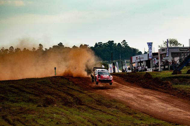 IPA87885209 - Driver Sami Pajari and co-driver Marko Salminen of the Toyota Gazoo Racing WRT team, driving a Toyota GR Yaris Rally1, will compete in the first stage of the race on August 28, 2026, during the FIA World Rally Championship WRC, Motorsport Rallye, WM Ueno Rally of Paraguay in Encarnación, Paraguay.  Copyright: xLucaxBarsali IPAxSportx xx 87885209