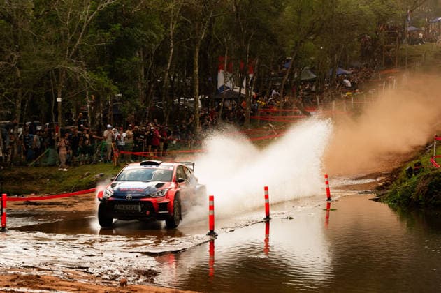 IPA87885212 - Driver Gus Greensmith and co-driver Jonas Andersson of Team Toksport WRT 2, driving a äkoda Fabia RS Rally2 (WRC2), will compete in the first stage on the opening day of the FIA World Rally Championship WRC, Motorsport Rallye, WM Ueno Rally of Paraguay 2026 on August 28 in Encarnación, Paraguay.  Copyright: xLucaxBarsali IPAxSportx xx 87885212