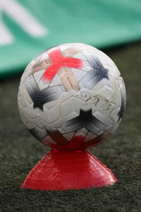 Sports Google Pixel Women s Bundesliga, 1. FC Köln vs. TSG Hoffenheim, Women s Soccer, 1. Bundesliga, game ball on a cone next to the field, photo, August 28, 2026