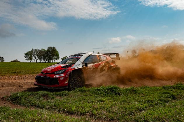 IPA87923828 - Driver Sami Pajari and co-driver Marko Salminen of the Toyota Gazoo Racing WRT team, driving a Toyota GR Yaris Rally1, are set to compete on the second day of the 2026 FIA World Rally Championship WRC, Motorsport Rallye, WM Ueno Rally of Paraguay on August 29 in Encarnación, Paraguay.  Copyright: xLucaxBarsali IPAxSportx xx 87923828