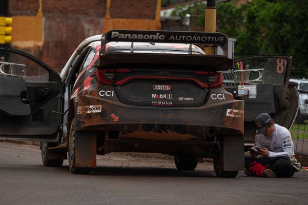 IPA87923831 - Driver Takamoto Katsuta and co-driver Aaron Johnston of Team Toyota Gazoo Racing WRT, driving a Toyota GR Yaris Rally1, are set to compete on the second day of the 2026 FIA World Rally Championship WRC, Motorsport Rallye, WM Ueno Rally of Paraguay on August 29 in Encarnación, Paraguay.  Copyright: xLucaxBarsali IPAxSportx xx 87923831