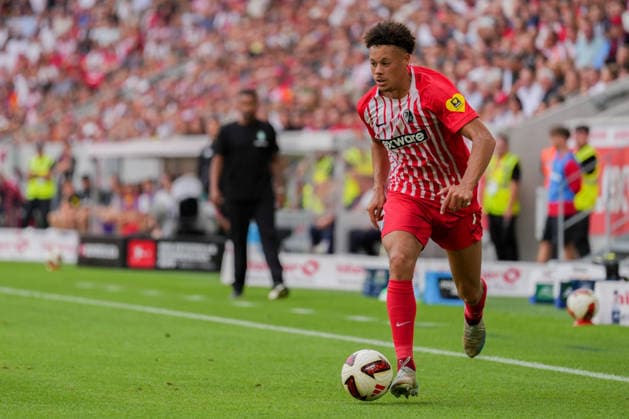 1 Bundesliga: SC Freiburg vs. SV Werder Bremen, August 30, 2026 Derry Scherhant (SC Freiburg), No. 7 on the ball 1 Bundesliga: SC Freiburg vs. SV Werder Bremen, Europa-Park Stadium, August 30, 2026 DFB and DFL regulations prohibit any use of photographs as image sequences and or quasi-video. Copyright: xBEAUTIFULxSPORTS Boscox