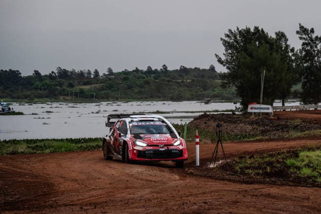 IPA87977332 - ,Driver Takamoto Katsuta and co-driver Aaron Johnston of Team Toyota Gazoo Racing WRT, driving a Toyota GR Yaris Rally1, are in third place on the third day of the 2026 FIA World Rally Championship WRC, Motorsport Rallye, WM Ueno Rally of Paraguay on August 30 in Encarnación, Paraguay.  Copyright: xLucaxBarsali IPAxSportx xx 87977332