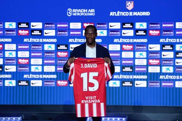 September 2, 2026, Madrid, Madrid, Spain: Jonathan David poses with the 15 t-shirt during his presentation as a new player of Atletico de Madrid at Riyadh Air Metropolitano stadium on September 02, 2026, in Madrid, Spain. Madrid Spain - ZUMAa181 20260902_zaa_a181_006 Copyright: xDennisxAgyemanx