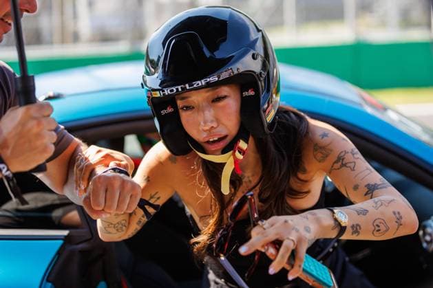 Peggy Gou, DJ, fashion designer, and music producer, after the hot lap with Andrea Kimi Antonelli of the Mercedes AMG Petronas F1 Team, 12, emotions, gesture, body language, facial expressions, portrait, Italian Grand Prix, motorsports, Formula 1, 2026 season, September 3, 2026 Italian Grand Prix, motorsports, Formula 1, 2026 season, September 3, 2026 Copyright: xEibnerxPressefotox EP_ANS